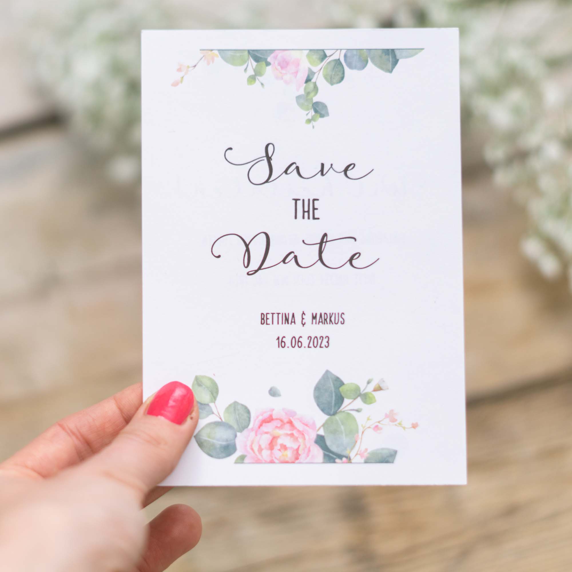 Save the Date Karte DIY Vorlage für die Hochzeit zum selbst gestalten und drucken 