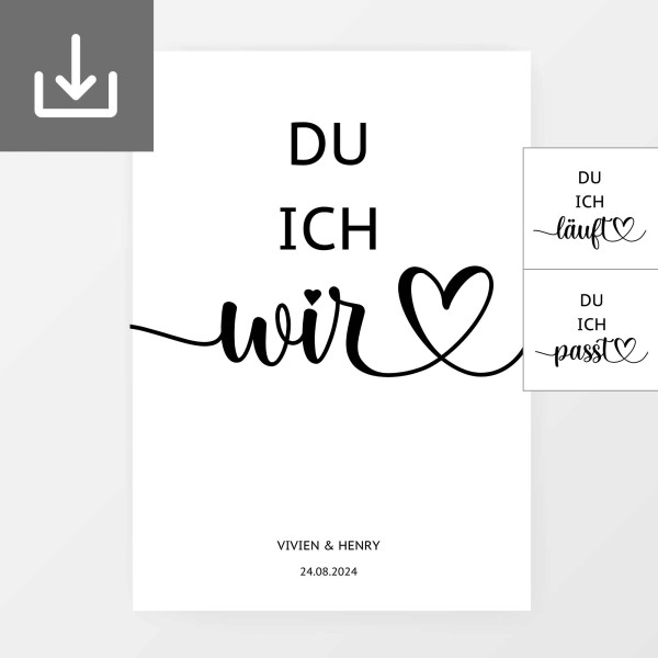 Hochzeitsposter "Du Ich Wir" PDF