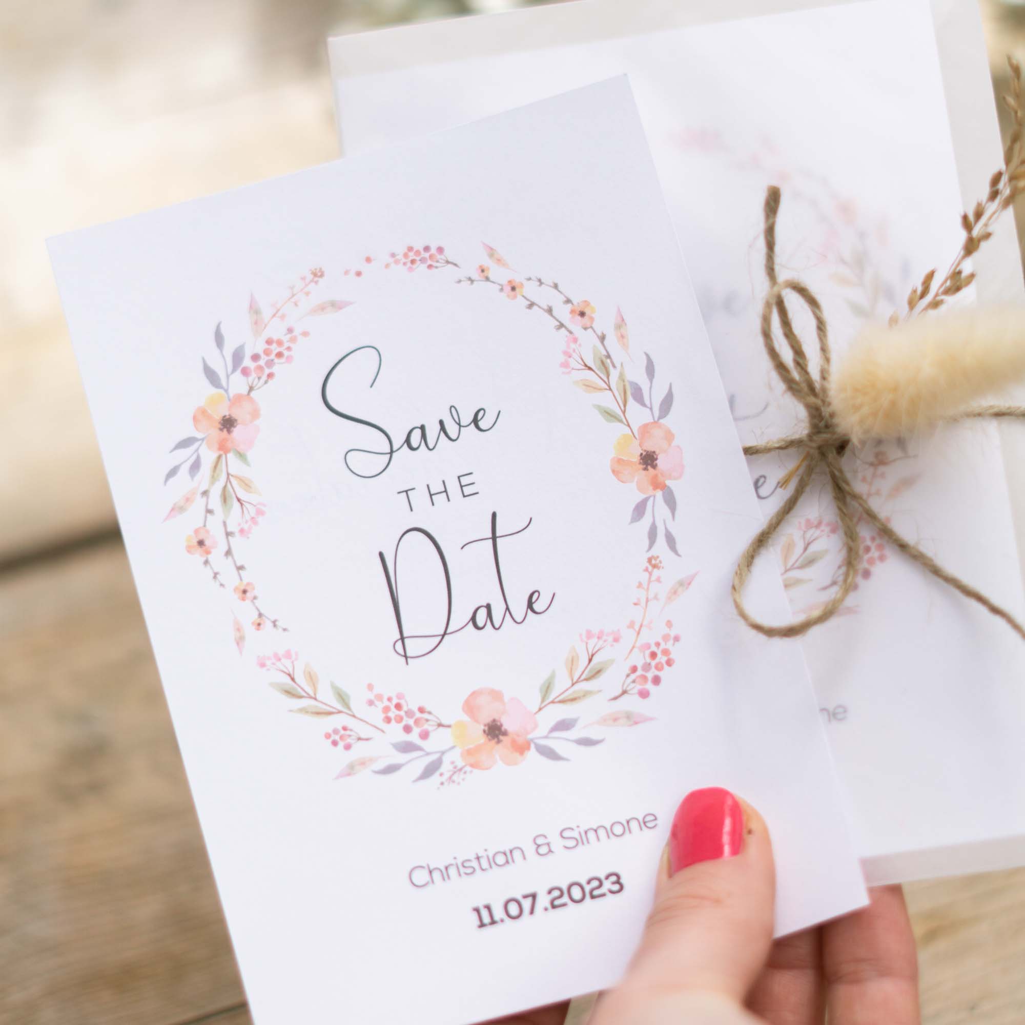 Save the Date Karte DIY Vorlage zum selbst gestalten und drucken 