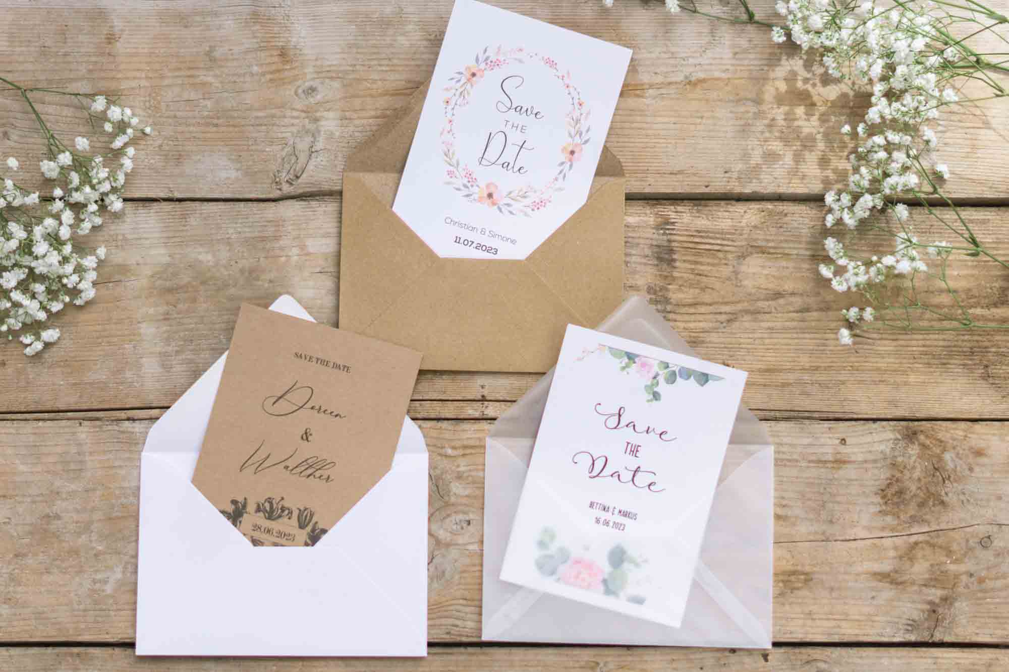 Save the Date Karte Hochzeit DIY zum selbst gestalten und drucken