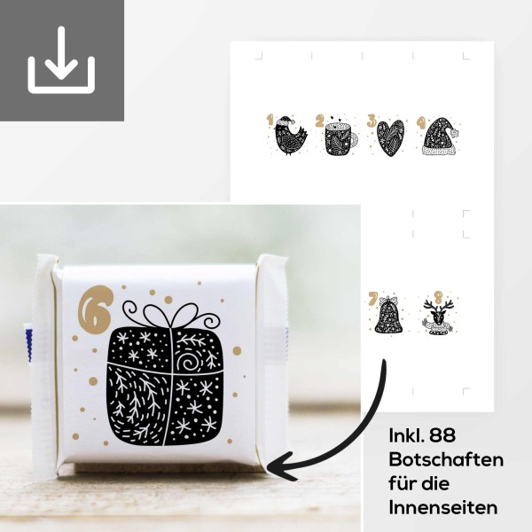 Ritter Sport Mini DIY Adventskalender "Skandi" selber basteln